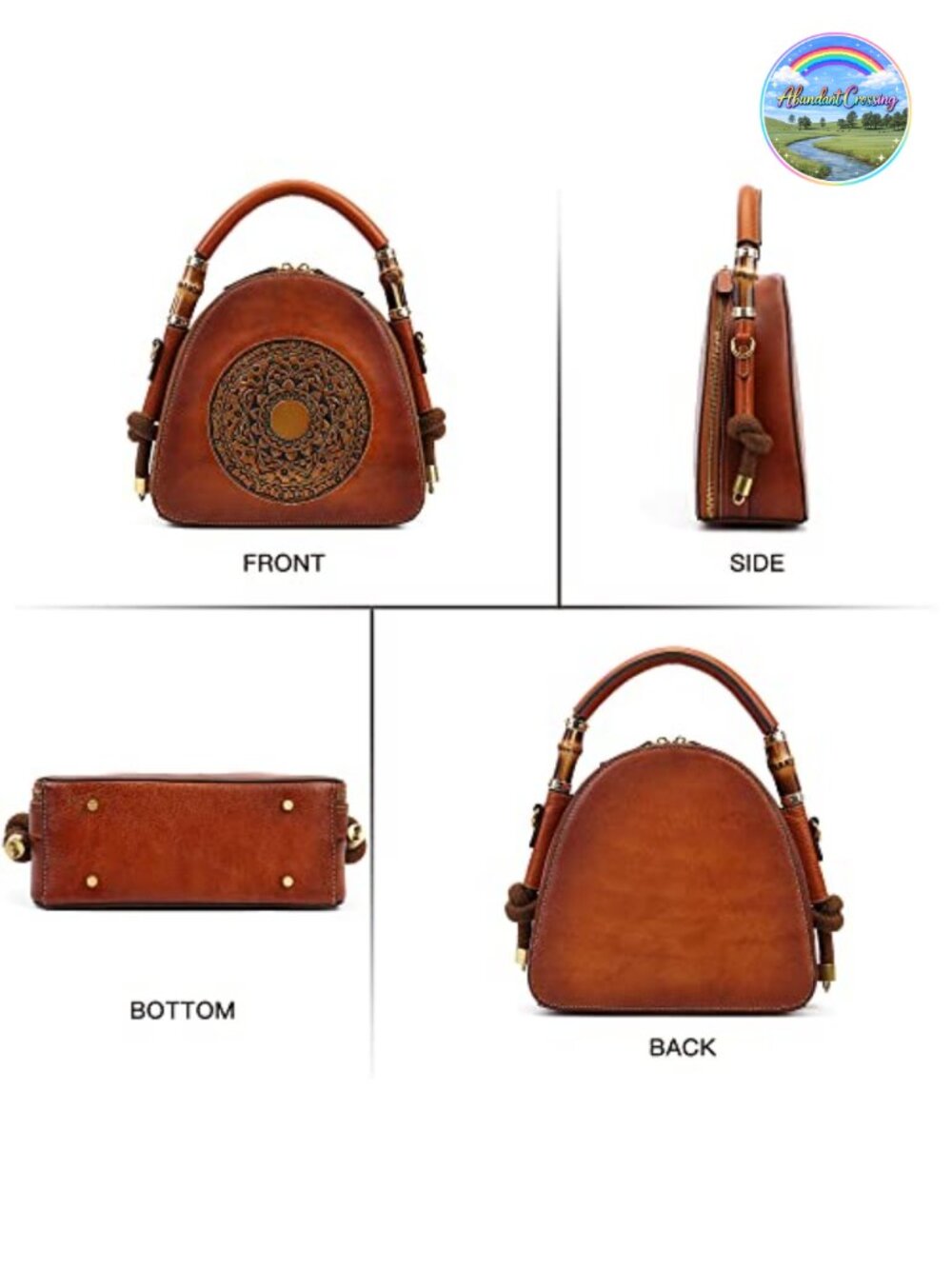 Genuine Leather Satchel Handbag Top Handle Organizer Shoulder Bag Ladies Purse - Picture 5 of 6